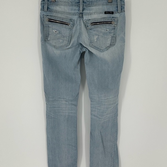 Miss Me Jeans Women’s Sz 26 Signature Straight Zipper Pockets Light Wash X2 - Picture 3 of 7